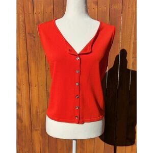 Callahan Knitwear Parker button Business Casual Workwear Tank Top Blouse 2XL